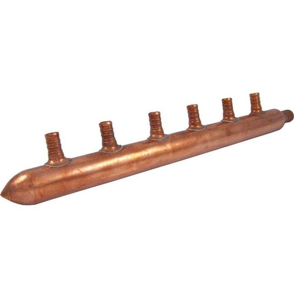 Cash Acme Cash Acme 22787 Copper Manifold with Pex 6 Port Closed Bulk 22787 - main
